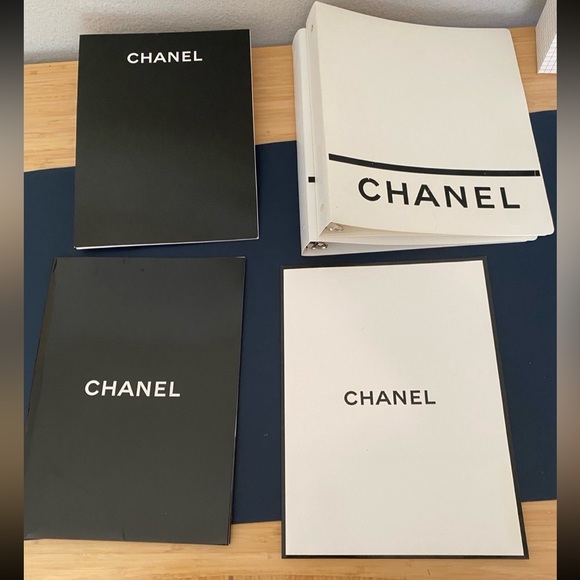 Rare Chanel collectors item stationary : folders writing pad binders and pouch
